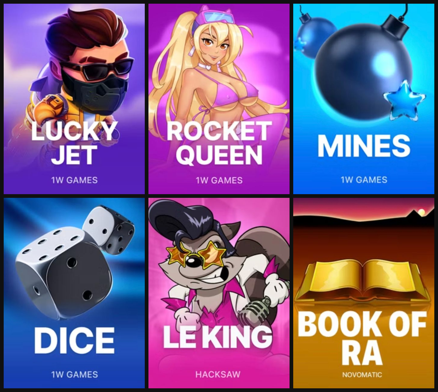 1W games — Lucky Jet, Rocket Queen, Mines, Dice, Coinflip в 1Win